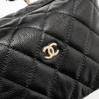 CHANEL 25C QUILTED HOBO BAG CAVIAR BLACK GHW (MICROCHIP)