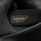 CHANEL CHEVRON SMALL BOY BAG CAVIAR BLACK GHW
