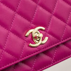 CHANEL TRENDY CC WALLET ON CHAIN LAMBSKIN FUCHSIA GHW