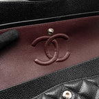 CHANEL SMALL CLASSIC DOUBLE FLAP BAG CAVIAR BLACK SHW (MICROCHIP)