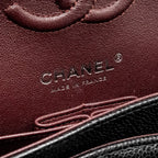 CHANEL SMALL CLASSIC DOUBLE FLAP BAG CAVIAR BLACK SHW (MICROCHIP)