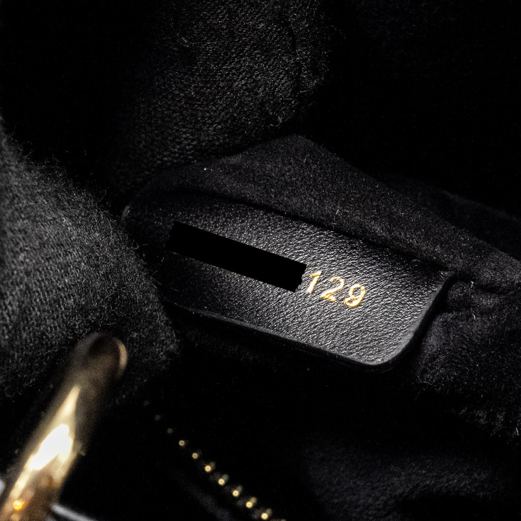DIOR MEDIUM LADY DIOR LAMBSKIN BLACK LGHW