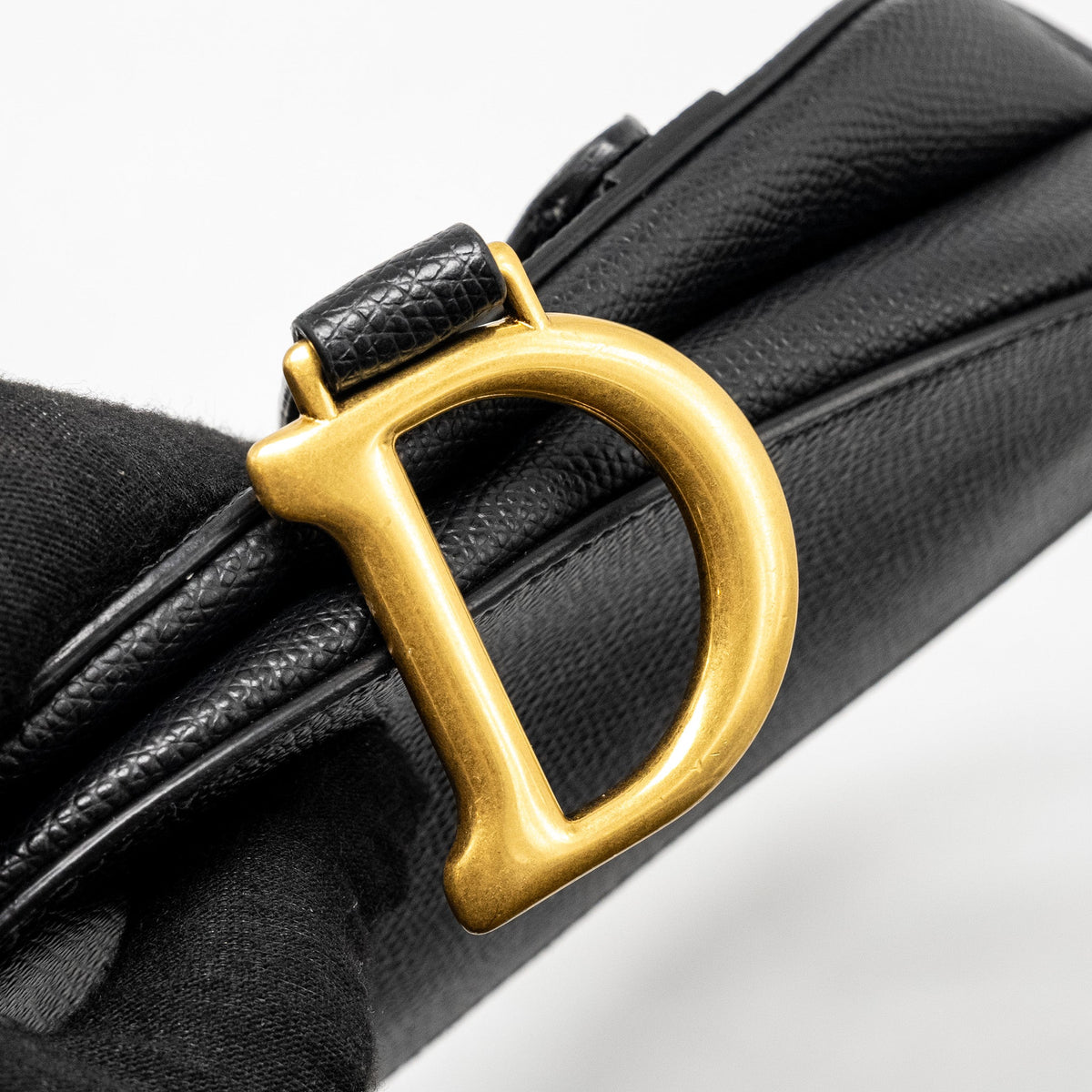 DIOR MINI SADDLE BAG CALFSKIN BLACK GHW