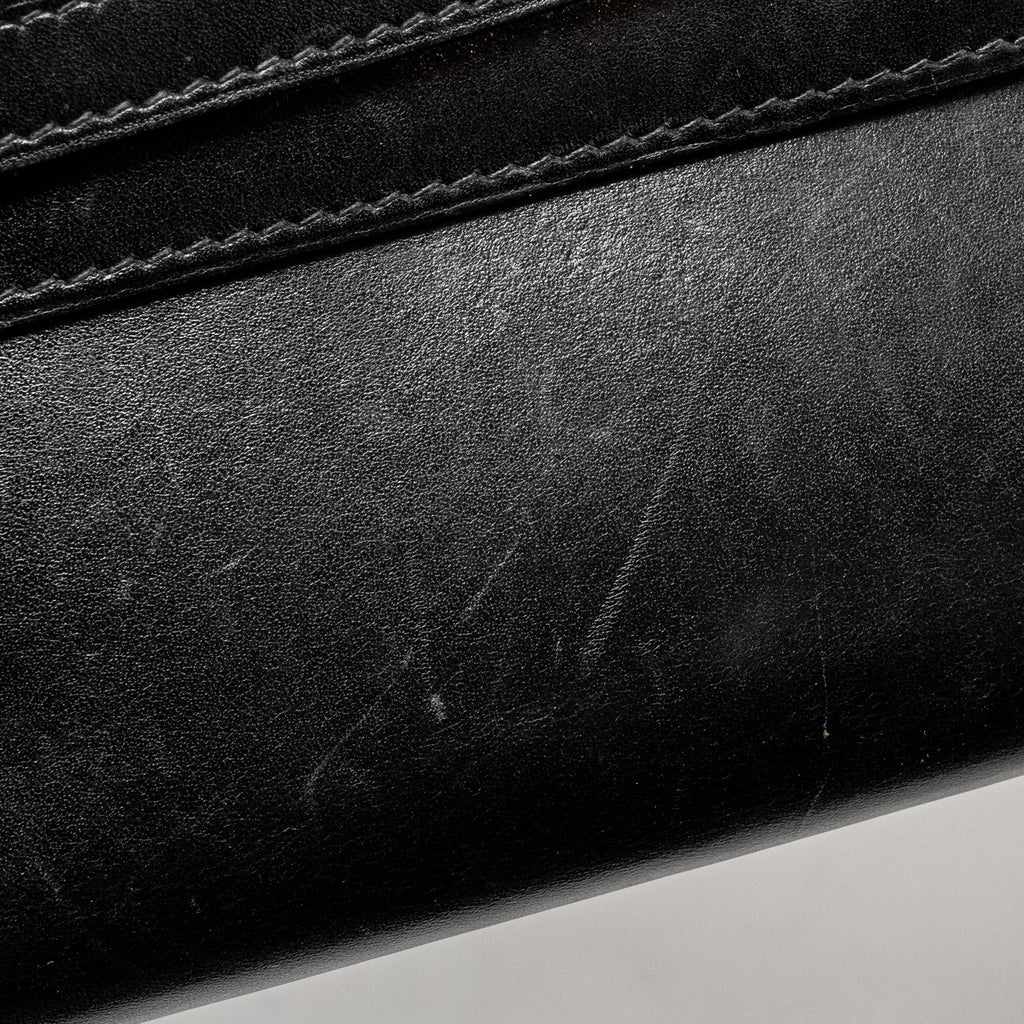 HERMES KELLY LONG WALLET BOX BLACK SHW