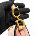 DIOR MINI SADDLE BAG GRAINED CALFSKIN PINK GHW