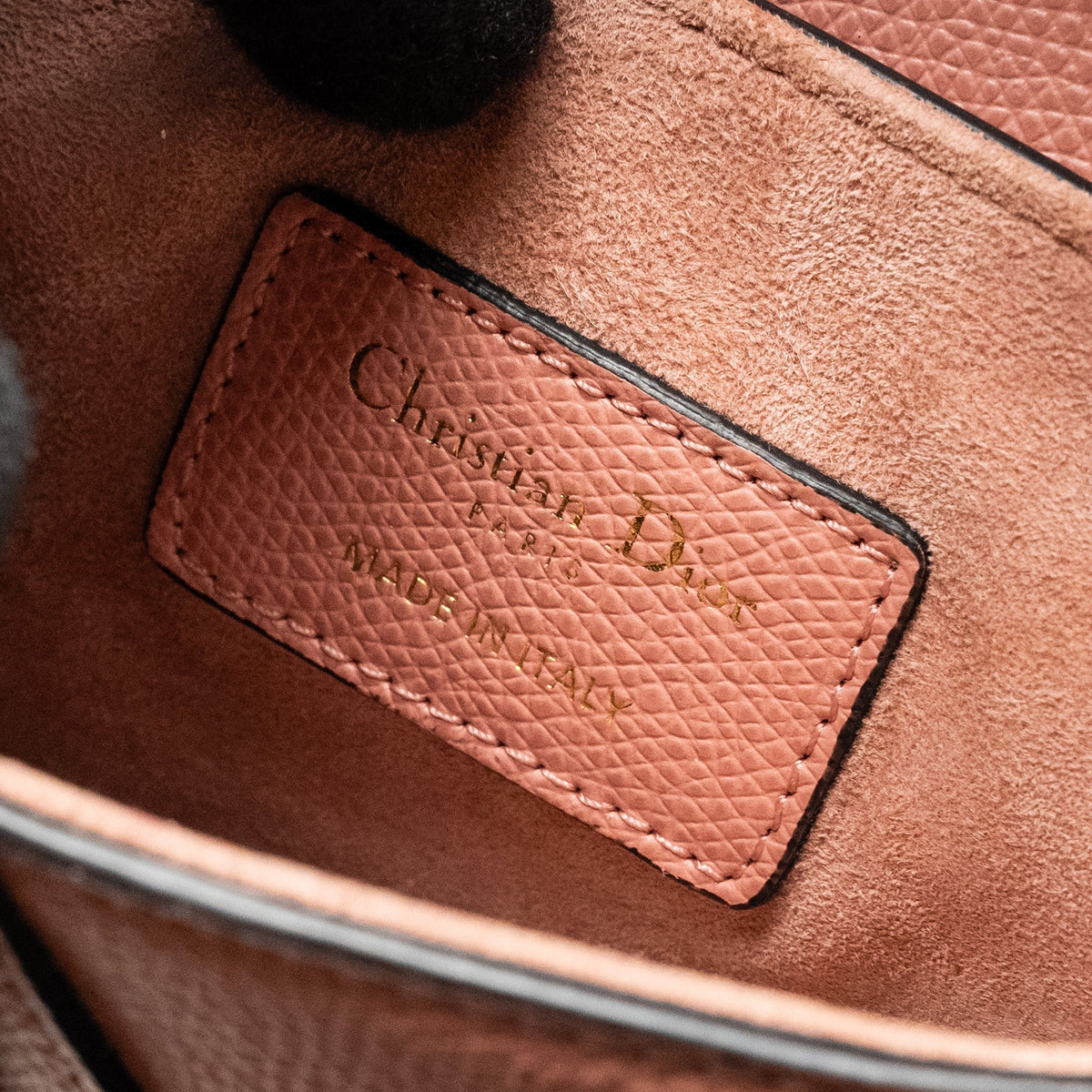DIOR MINI SADDLE BAG GRAINED CALFSKIN PINK GHW