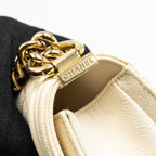 CHANEL SMALL BOY BAG CAVIAR WHITE LGHW