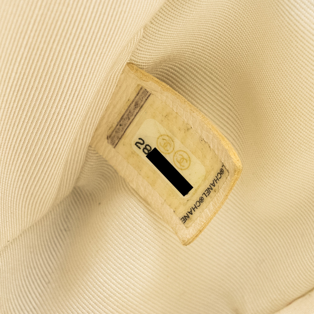 CHANEL SMALL BOY BAG CAVIAR WHITE LGHW