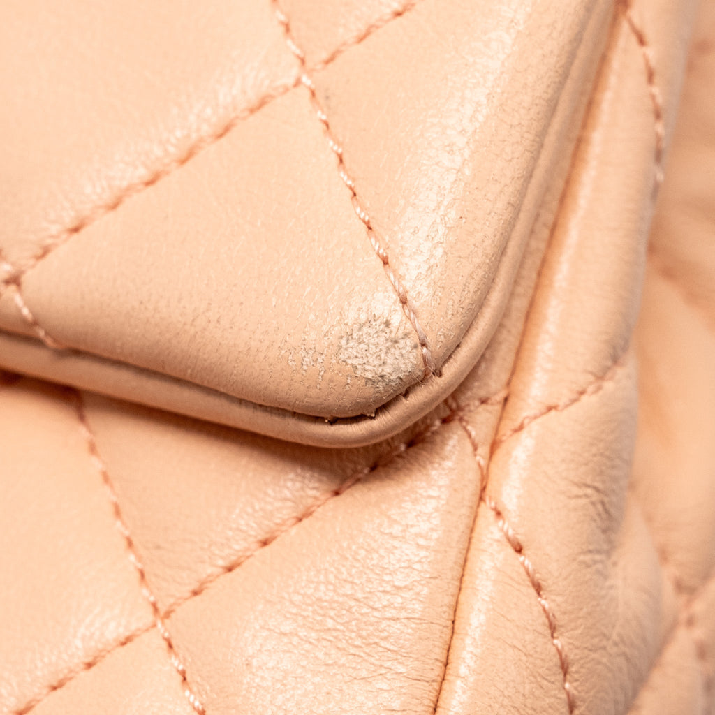 CHANEL PEARL CRUSH MINI RECTANGULAR FLAP BAG LAMBSKIN PINK GHW (MICROCHIP)