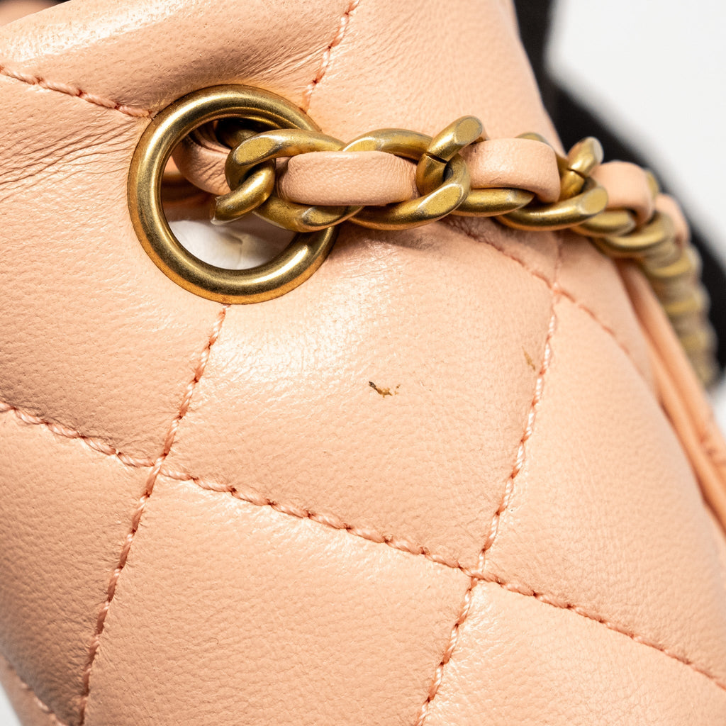 CHANEL PEARL CRUSH MINI RECTANGULAR FLAP BAG LAMBSKIN PINK GHW (MICROCHIP)
