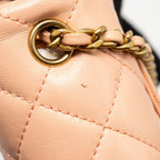 CHANEL PEARL CRUSH MINI RECTANGULAR FLAP BAG LAMBSKIN PINK GHW (MICROCHIP)