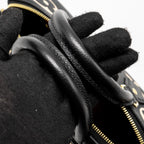 LOUIS VUITTON SPEEDY 25 BANDOULIERE BICOLOR MONOGRAM EMPREINTE BLACK GHW