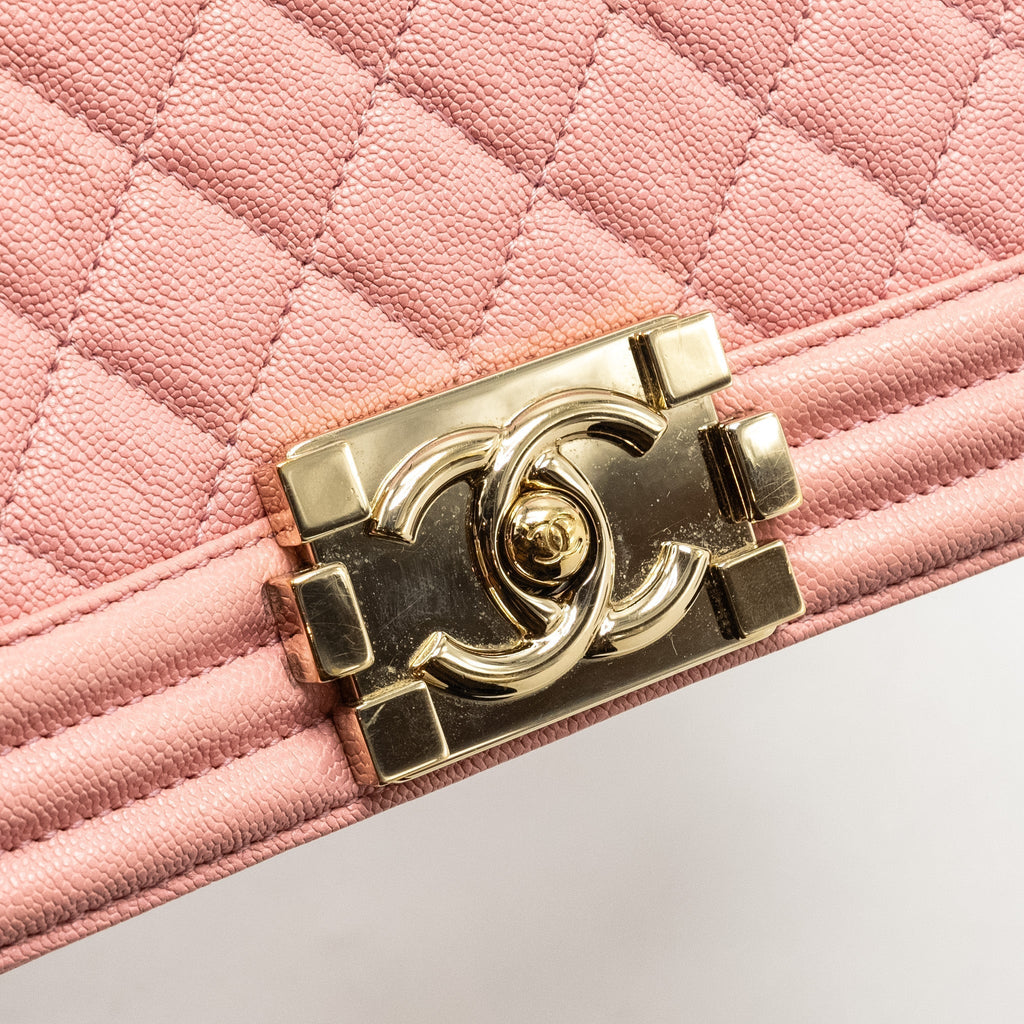 CHANEL MEDIUM BOY BAG CAVIAR PINK LGHW