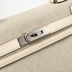 HERMES KELLY 28 SELLIER TOILE H/SWIFT ECRU-AMANDE/NATA SHW