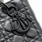 DIOR MEDIUM LADY DIOR ULTRAMATTE CANNAGE CALFSKIN SO BLACK