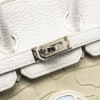 Hermes Birkin 20 Faubourg Snow Matt Alligator / Togo / Epsom/ Swift beton SHW