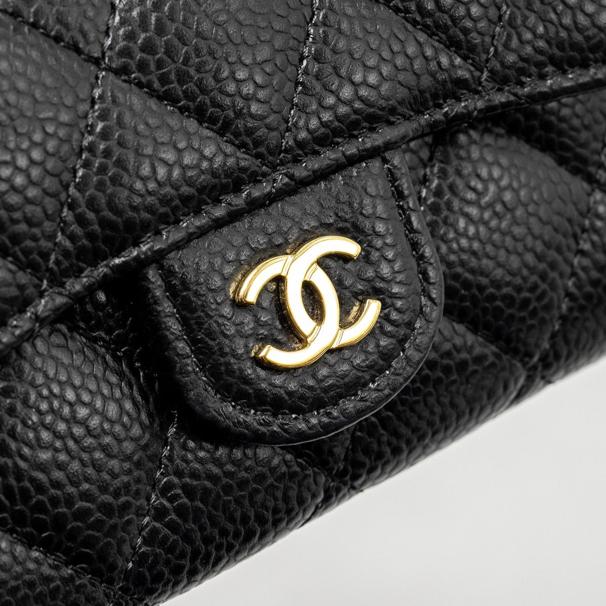 CHANEL CLASSIC FLAP CARD HOLDER CAVIAR BLACK GHW (MICROCHIP)