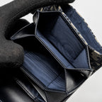 DIOR SADDLE LOTUS WALLET BLUE OBLIQUE JACQUARD GHW