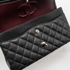 CHANEL MEDIUM CLASSIC DOUBLE FLAP BAG CAVIAR BLACK SHW