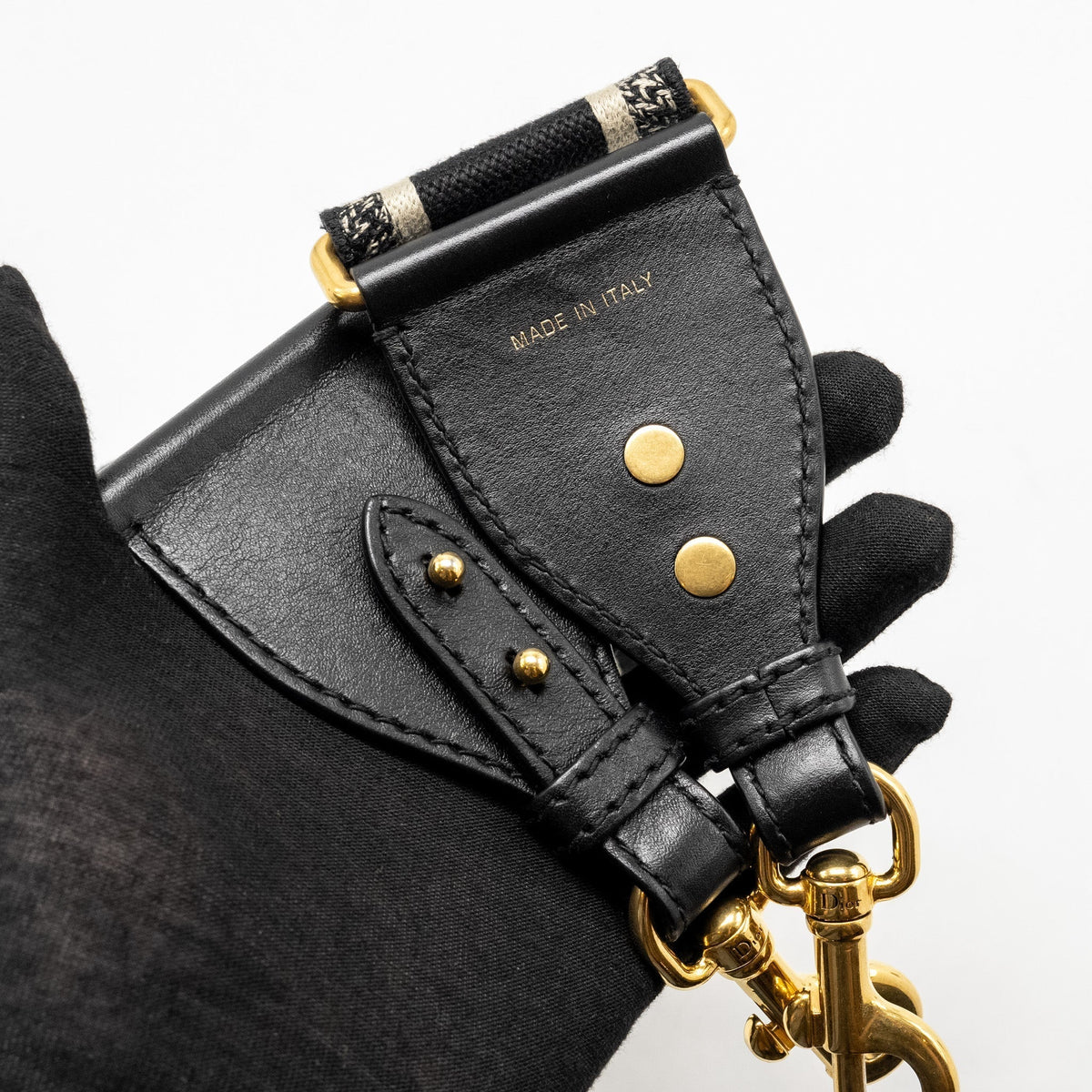 DIOR MINI SADDLE BAG CALFSKIN BLACK GHW