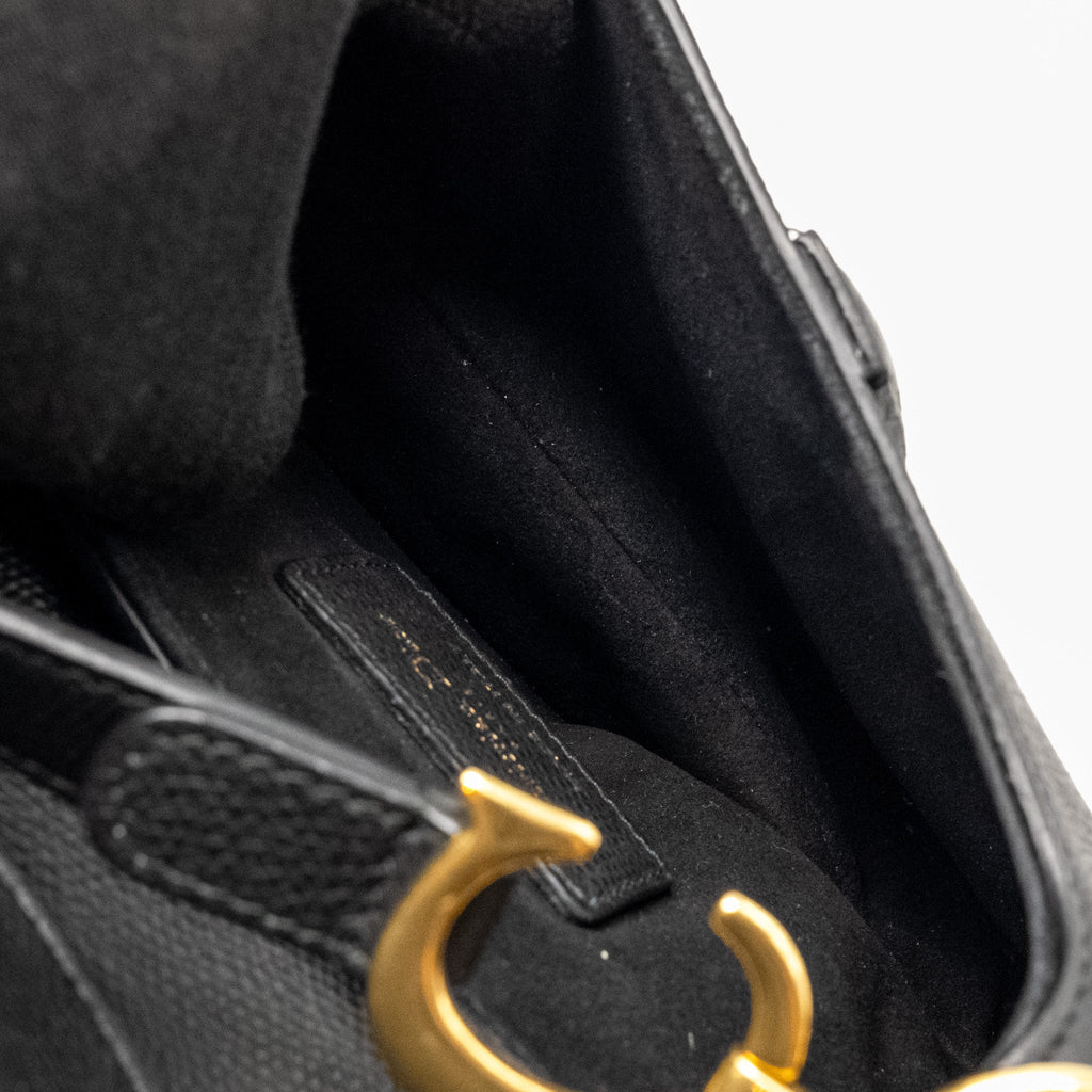DIOR MINI SADDLE BAG CALFSKIN BLACK GHW