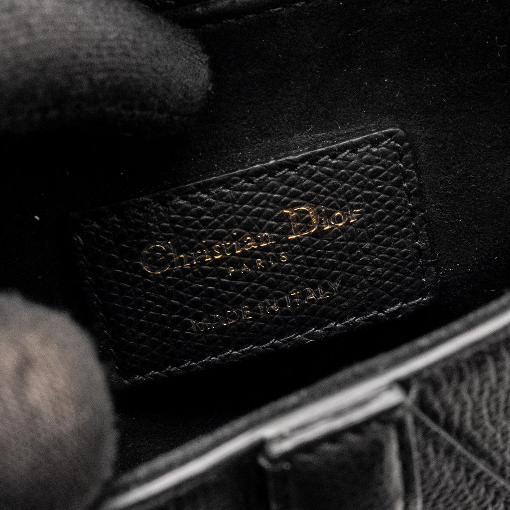 DIOR MINI SADDLE BAG CALFSKIN BLACK GHW