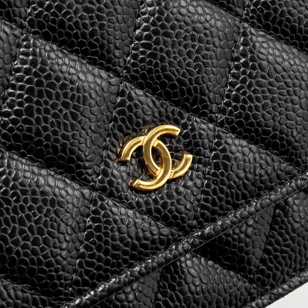 CHANEL CLASSIC WALLET ON CHAIN CAVIAR BLACK GHW
