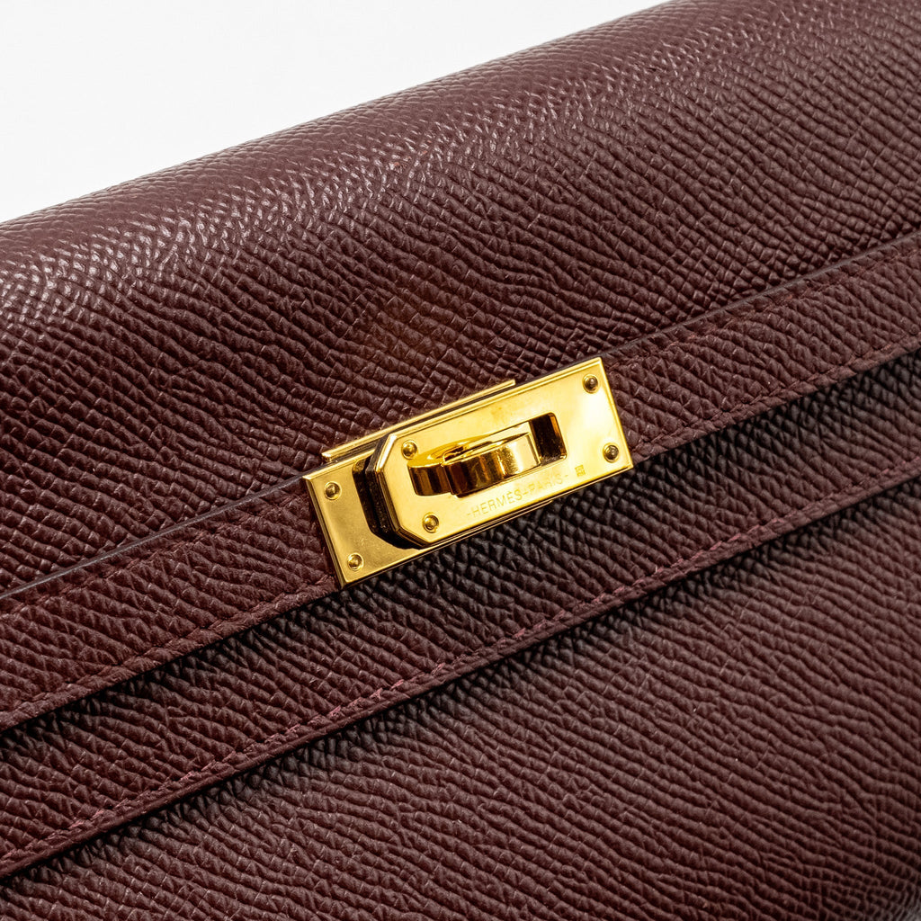 Hermes Kelly To Go Epsom Bordeaux GHW