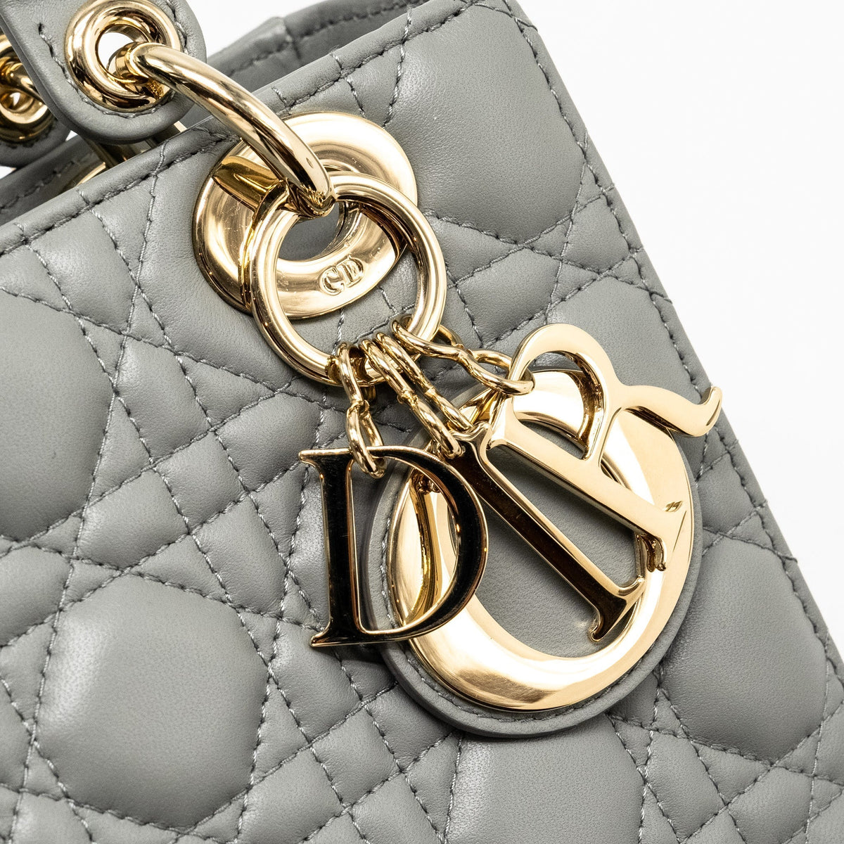 DIOR MY ABC SMALL LADY DIOR LAMBSKIN GREY LGHW