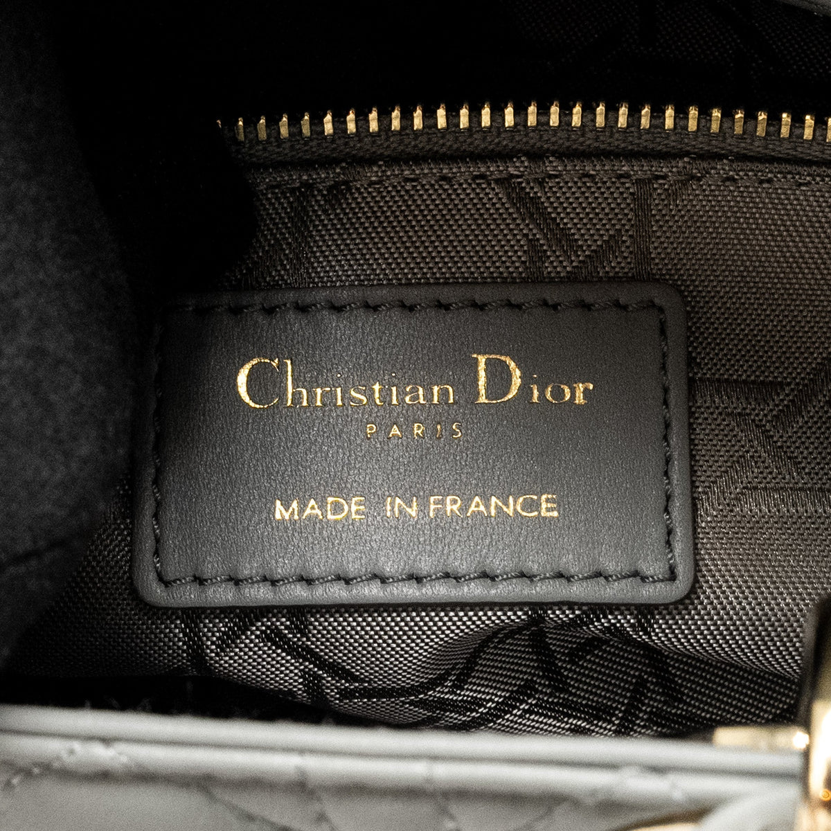 DIOR MY ABC SMALL LADY DIOR LAMBSKIN GREY LGHW