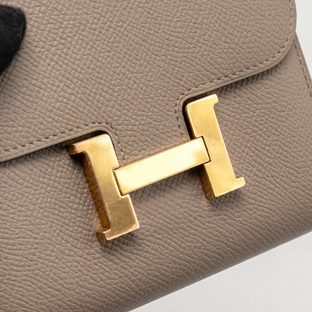 Hermes Constance Compact Wallet Epsom Gris Asphalte GHW