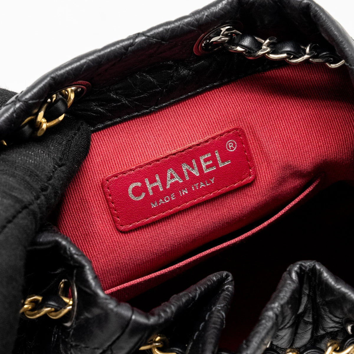 CHANEL SMALL GABRIELLE BACKPACK CALFSKIN BLACK MULTICOLOUR HARDWARE (MICROCHIP)