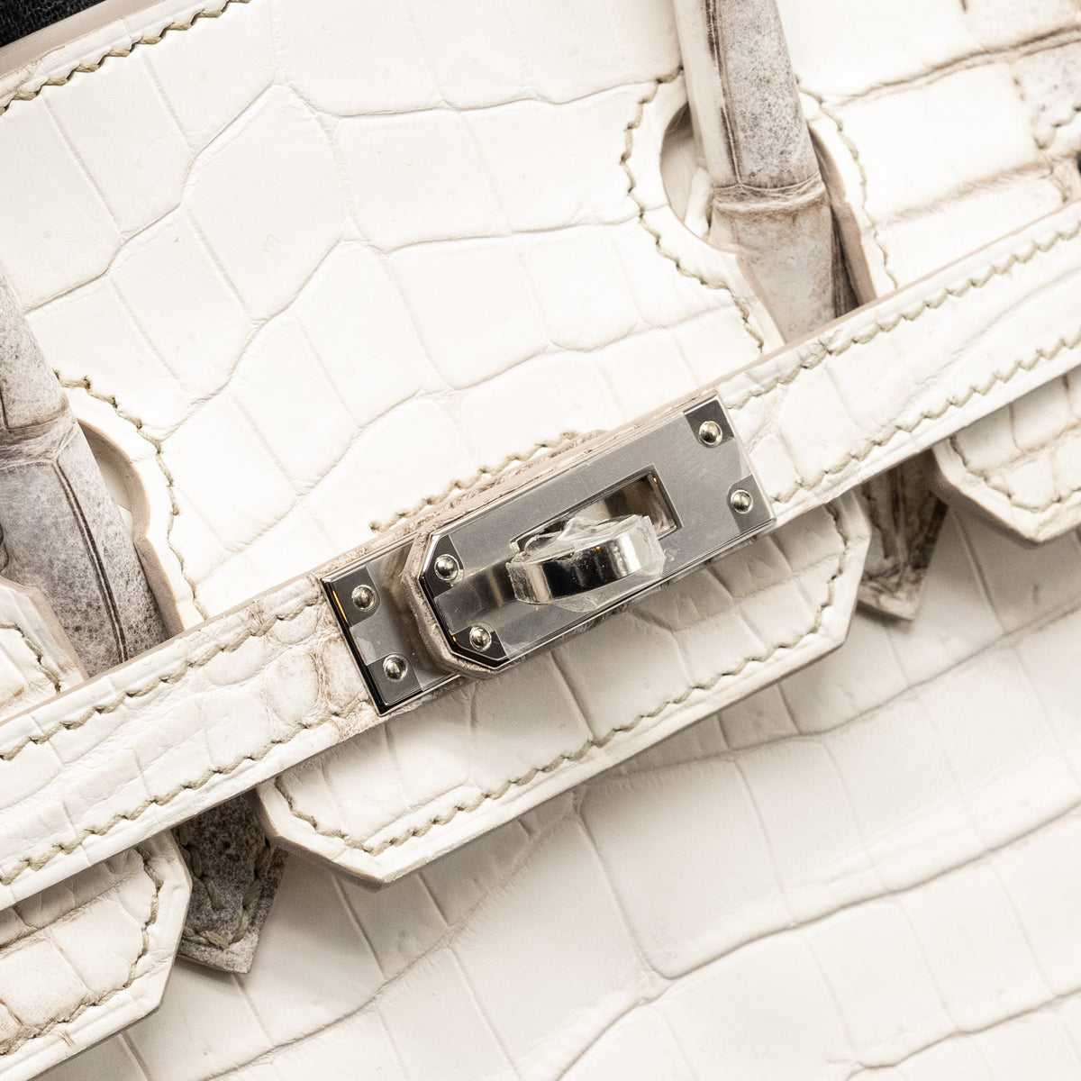 HERMES BIRKIN 25 CROCODILE NILOTICUS HIMALAYA BLANC SHW