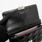 DIOR MISS DIOR PROMENADE POUCH BAG LAMBSKIN BLACK SHW