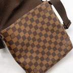LOUIS VUITTON BROOKLYN PM MESSENGER BAG DAMIER EBENE CANVAS BROWN HARDWARE