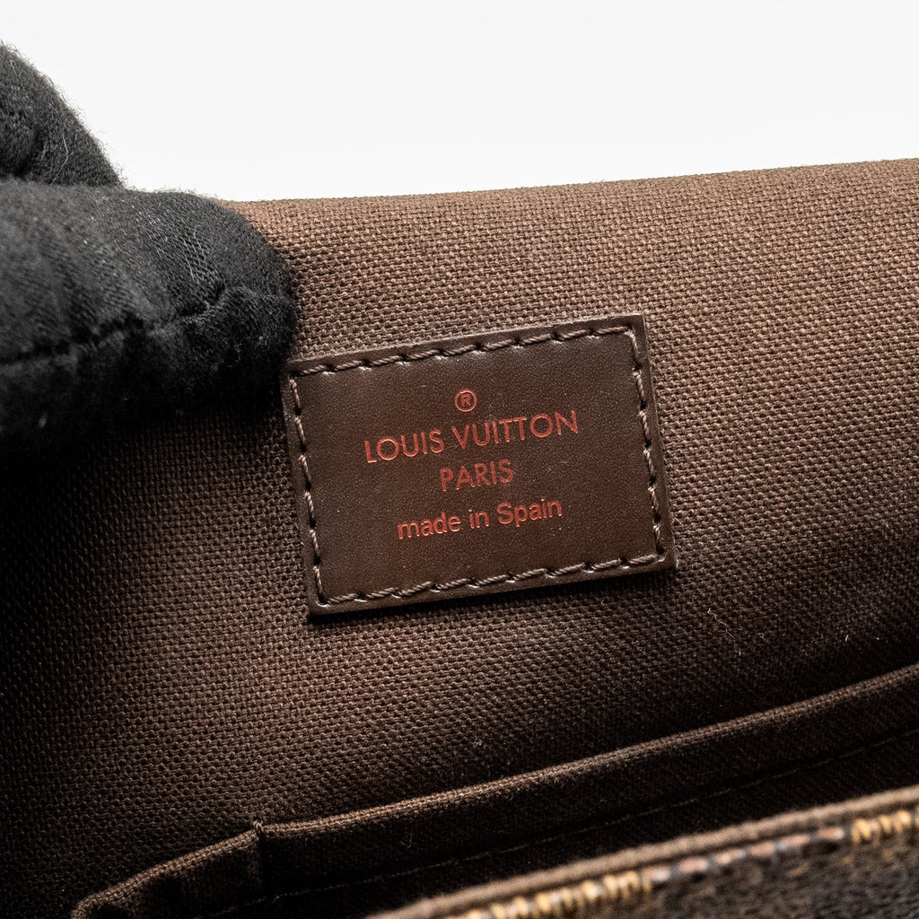 LOUIS VUITTON BROOKLYN PM MESSENGER BAG DAMIER EBENE CANVAS BROWN HARDWARE