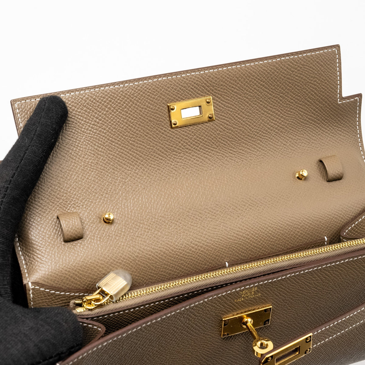 Hermes Kelly To Go Epsom Etoupe GHW