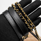 CHANEL MINI FILIGREE VANITY CLUTCH CAVIAR BEIGE / BLACK GHW