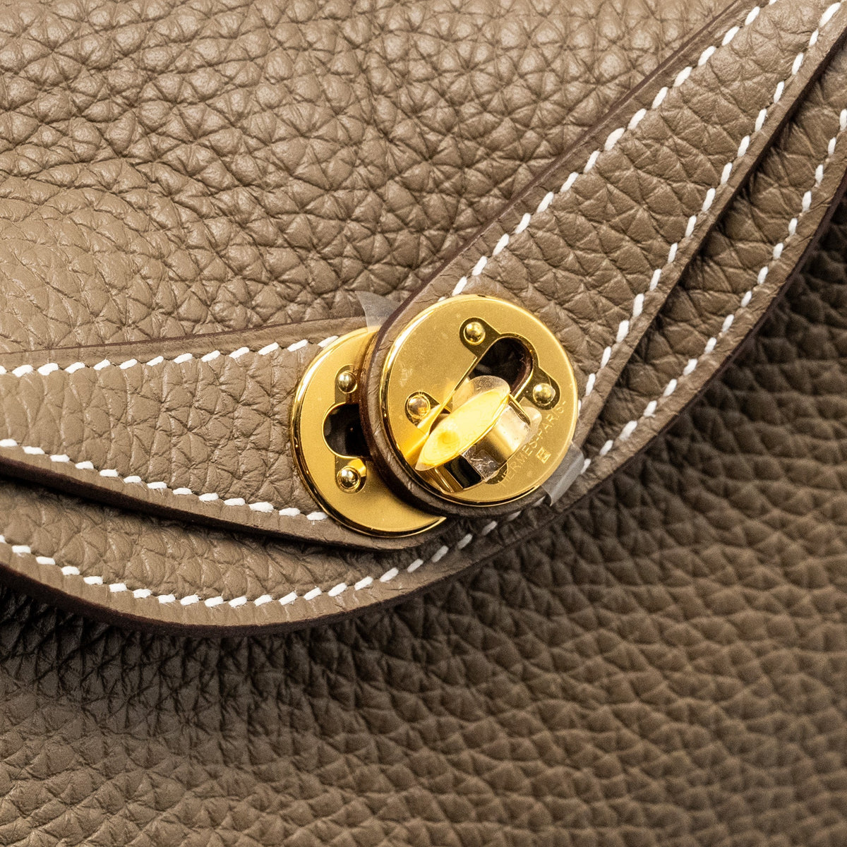 Hermes Mini Lindy Clemence Etoupe GHW