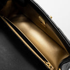 CHANEL 24K PEARL CRUSH MINI RECTANGULAR FLAP BAG SHINY LAMBSKIN BLACK GHW (MICROCHIP)