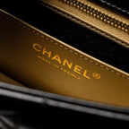CHANEL 24K PEARL CRUSH MINI RECTANGULAR FLAP BAG SHINY LAMBSKIN BLACK GHW (MICROCHIP)