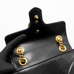 GUCCI MINI GG MARMONT SHOULDER BAG CALFSKIN BLACK GHW