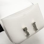 Hermes Mini Constance Evercolor/Alligator Mississippiensis Lisse Buckle New White / Gris Ciment SHW
