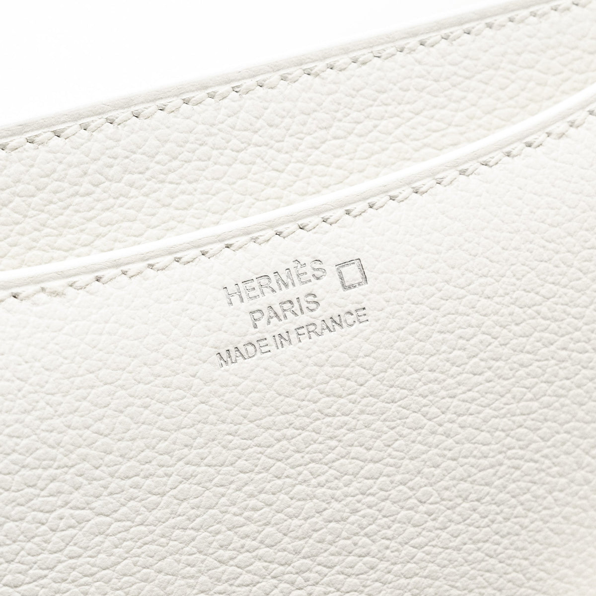 Hermes Mini Constance Evercolor/Alligator Mississippiensis Lisse Buckle New White / Gris Ciment SHW