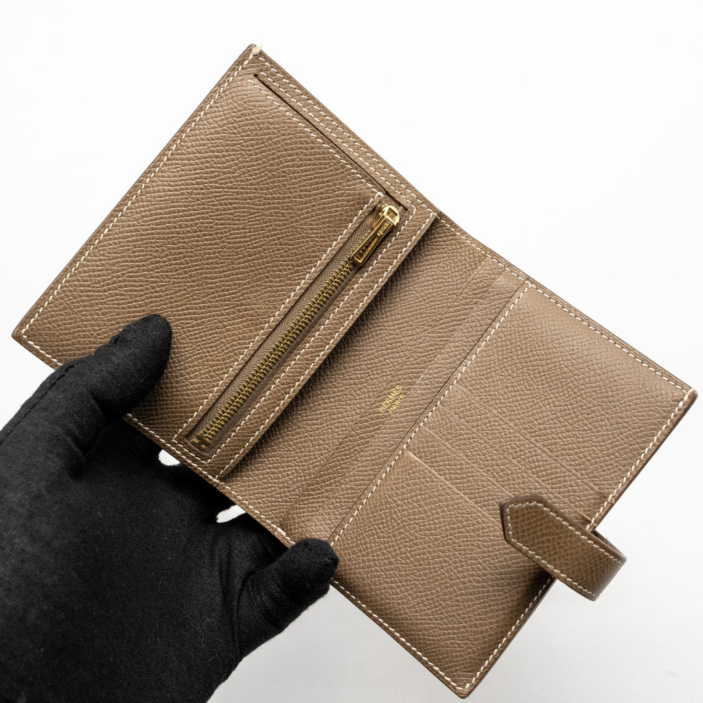 Hermes bearn compact wallet epsom etoupe GHW