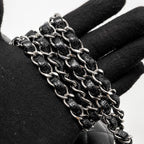 CHANEL MEDIUM CLASSIC DOUBLE FLAP BAG CAVIAR BLACK SHW (MICROCHIP)