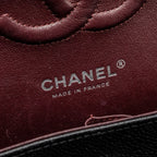 CHANEL MEDIUM CLASSIC DOUBLE FLAP BAG CAVIAR BLACK SHW (MICROCHIP)