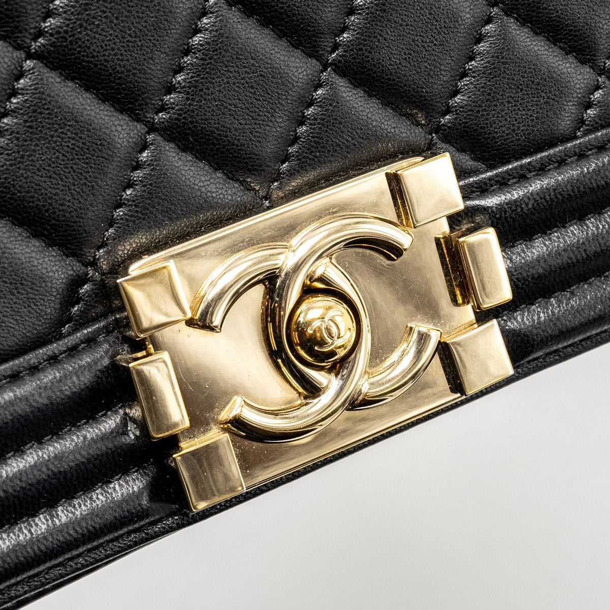 CHANEL SMALL BOY BAG LAMBSKIN BLACK GHW