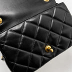 CHANEL 22B MINI FLAPBAG LAMBSKIN BLACK GHW (MICROCHIP)
