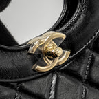 CHANEL MINI 31 BAG SHINY LAMBSKIN BLACK LGHW (MICROCHIP)